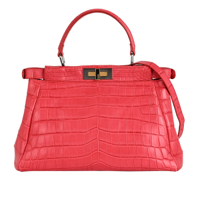 Medium Peekaboo, &pound;3,400, Handbags, Pink, Crocodile, Front view